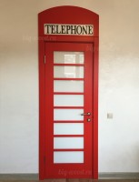 Дизайнерская дверь английская телефонная будка МДФ+эмаль