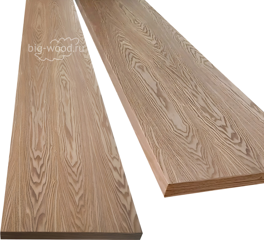 Длинная деревянная столешница для ванной из ясеня